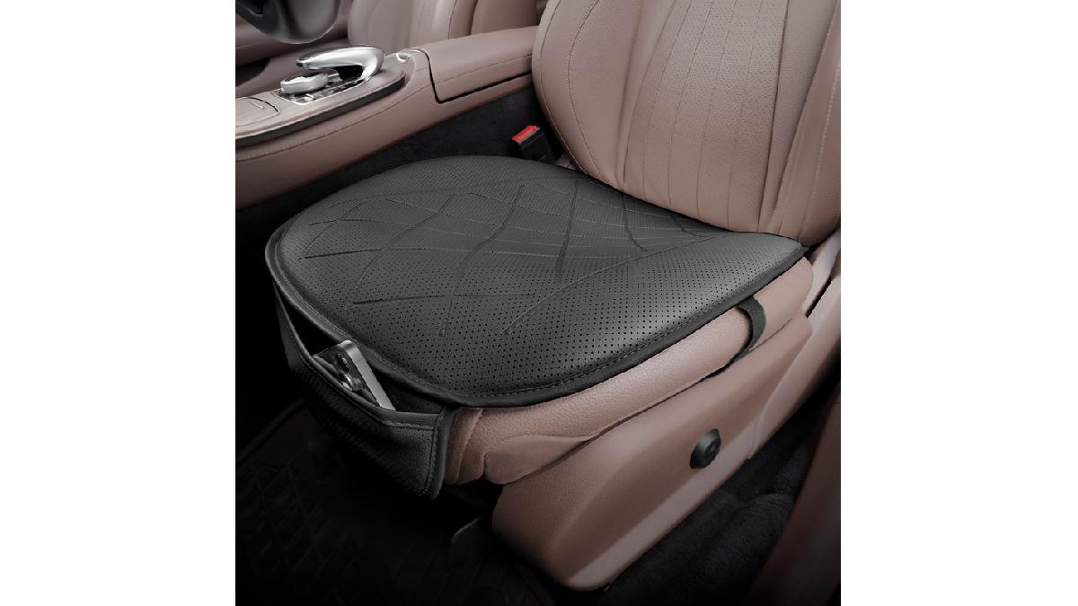 Coussin+de+si%C3%A8ge+universel+%27Bottom%27+en+Cuir+Noir+-+1+pi%C3%A8ce